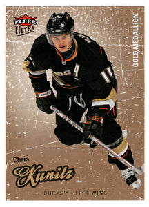 Chris Kunitz - Anaheim Ducks - Gold Medallion (NHL Hockey Card) 2008-09 Fleer Ultra # 107 Mint