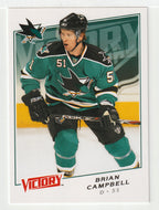 Brian Campbell - San Jose Sharks (NHL Hockey Card) 2008-09 Upper Deck Victory # 37 Mint