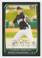 Burke Badenhop RC - Florida Marlins (MLB Baseball Card) 2008 Bowman Draft # 4 Mint