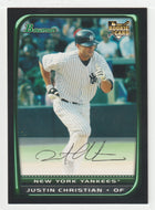 Justin Christian RC - New York Yankees (MLB Baseball Card) 2008 Bowman Draft # 13 Mint