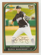 Burke Badenhop - Florida Marlins - GOLD (MLB Baseball Card) 2008 Bowman Draft # 4 Mint