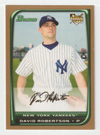 David Robertson - New York Yankees - GOLD (MLB Baseball Card) 2008 Bowman Draft # 48 Mint