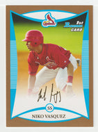Niko Vasquez - St. Louis Cardinals - GOLD (MLB Baseball Card) 2008 Bowman Draft Prospects # 15 Mint