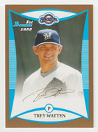 Trey Watten - Milwaukee Brewers - GOLD (MLB Baseball Card) 2008 Bowman Draft Prospects # 27 Mint