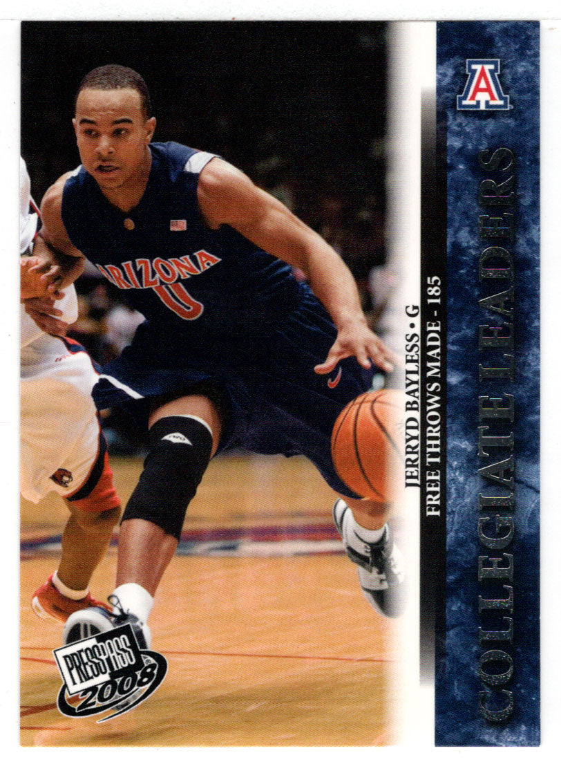 Jerryd Bayless - Arizona Wildcats - Collegiate Leaders (NCAA - NBA Basketball Card) 2008 Press Pass # 40 Mint