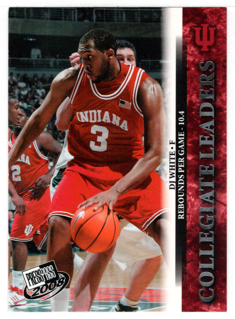 D.J. White - Indiana Hoosiers - Collegiate Leaders (NCAA - NBA Basketball Card) 2008 Press Pass # 42 Mint