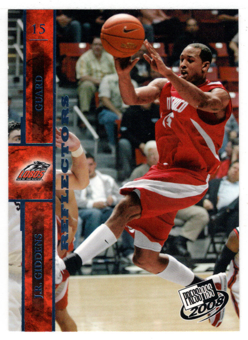 J.R. Giddens - New Mexico Lobos - Reflectors (NCAA - NBA Basketball Card) 2008 Press Pass # 10 Mint