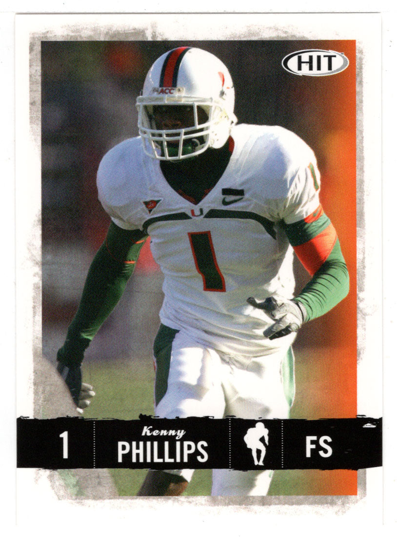 Kenny Phillips - Miami Hurricanes (NFL - NCAA Football Card) 2008 Sage Hit # 81 Mint