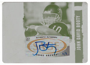 John David Booty 1/1 - USC Trojans - Printing Plates (NFL - NCAA Football Card) 2008 Sage Hit # A-1 Mint