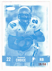 Tashard Choice 19/50 - Georgia Tech Yellow Jackets - Make Ready Cyan (NFL - NCAA Football Card) 2008 Sage Hit # 22 Mint