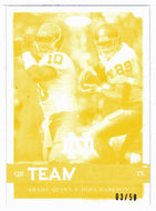 Brady Quinn - John Carlson 3/50 - Notre Dame Fighting Irish - TeamMates - Make Ready Yellow (NFL - NCAA Football Card) 2008 Sage Hit # 57 Mint