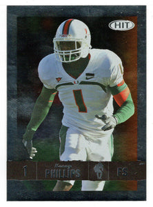 Kenny Phillips - Miami Hurricanes - SILVER (NFL - NCAA Football Card) 2008 Sage Hit # 81 Mint
