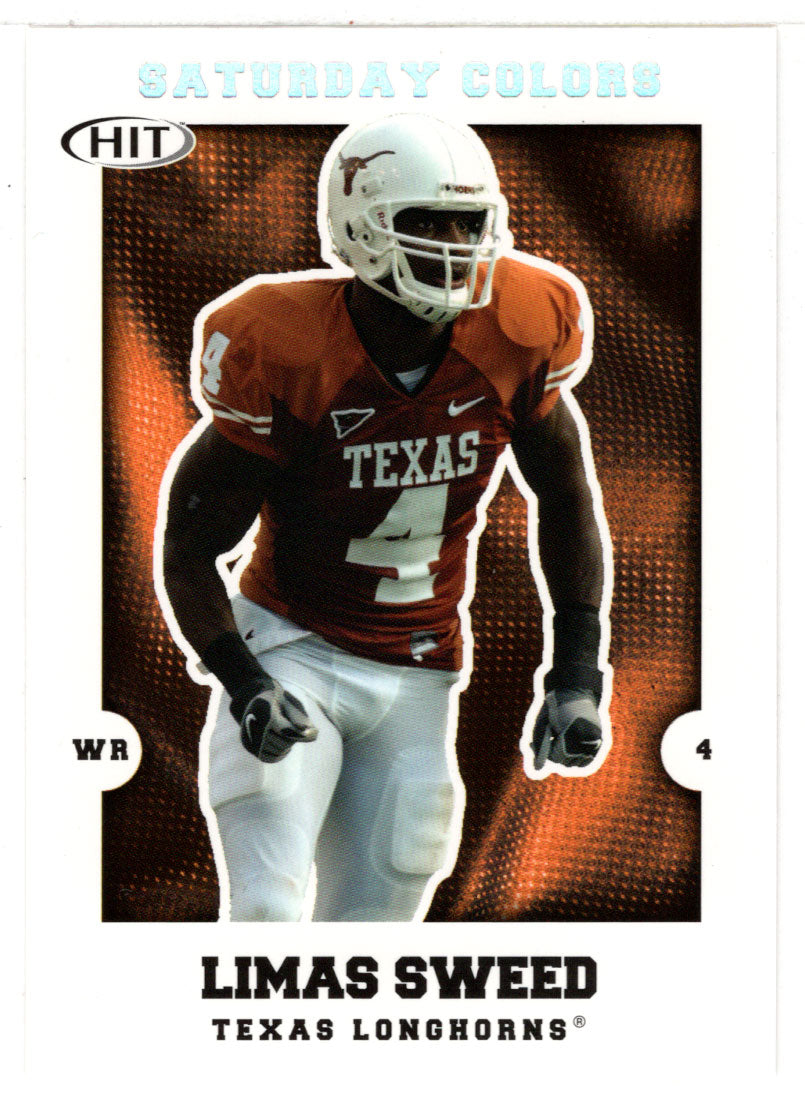 Limas Sweed - Texas - Saturday Colors (NFL - NCAA Football Card) 2008 Sage Hit # S-11 Mint