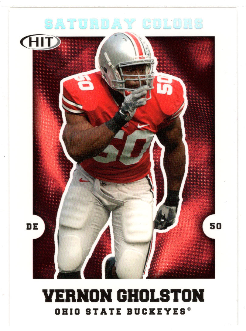 Vernon Gholston - Ohio State Buckeyes - Saturday Colors (NFL - NCAA Football Card) 2008 Sage Hit # S-12 Mint