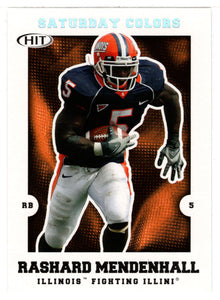 Rashard Mendenhall - Illinois Fighting Illini - Saturday Colors (NFL - NCAA Football Card) 2008 Sage Hit # S-19 Mint