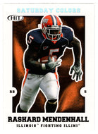 Rashard Mendenhall - Illinois Fighting Illini - Saturday Colors (NFL - NCAA Football Card) 2008 Sage Hit # S-19 Mint