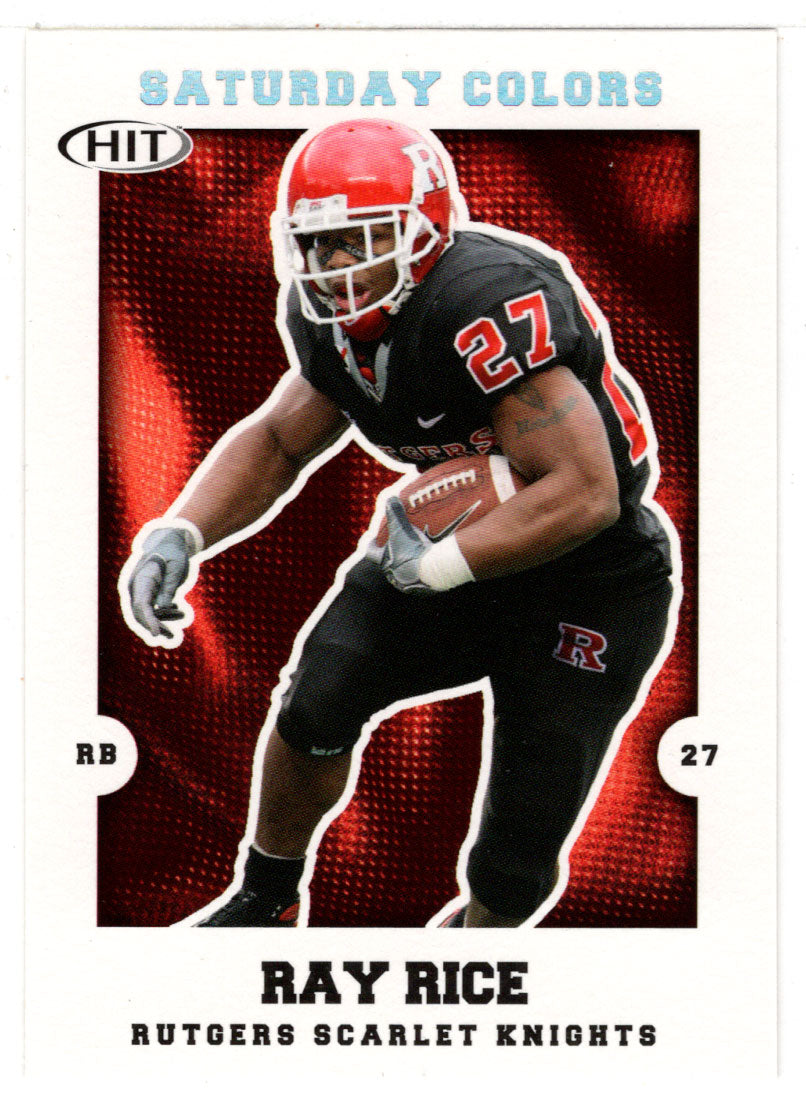 Ray Rice - Rutgers Scarlet Knights - Saturday Colors (NFL - NCAA Football Card) 2008 Sage Hit # S-22 Mint