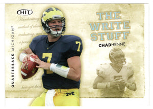 Chad Henne - Michigan Wolverines - The Write Stuff (NFL - NCAA Football Card) 2008 Sage Hit # WS-8 Mint