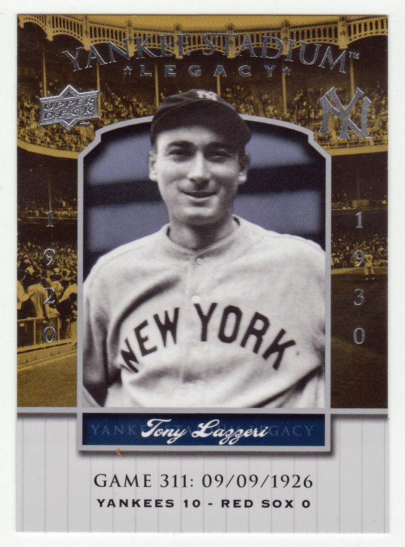 Tony Lazzeri - New York Yankees (MLB Baseball Card) 2008 Upper Deck Yankee Stadium Legacy Collection # 311 Mint