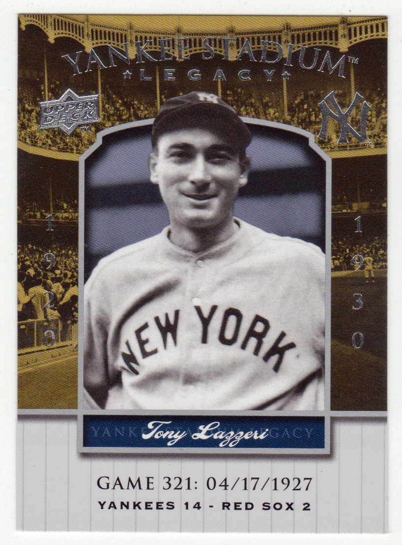 Tony Lazzeri - New York Yankees (MLB Baseball Card) 2008 Upper Deck Yankee Stadium Legacy Collection # 321 Mint