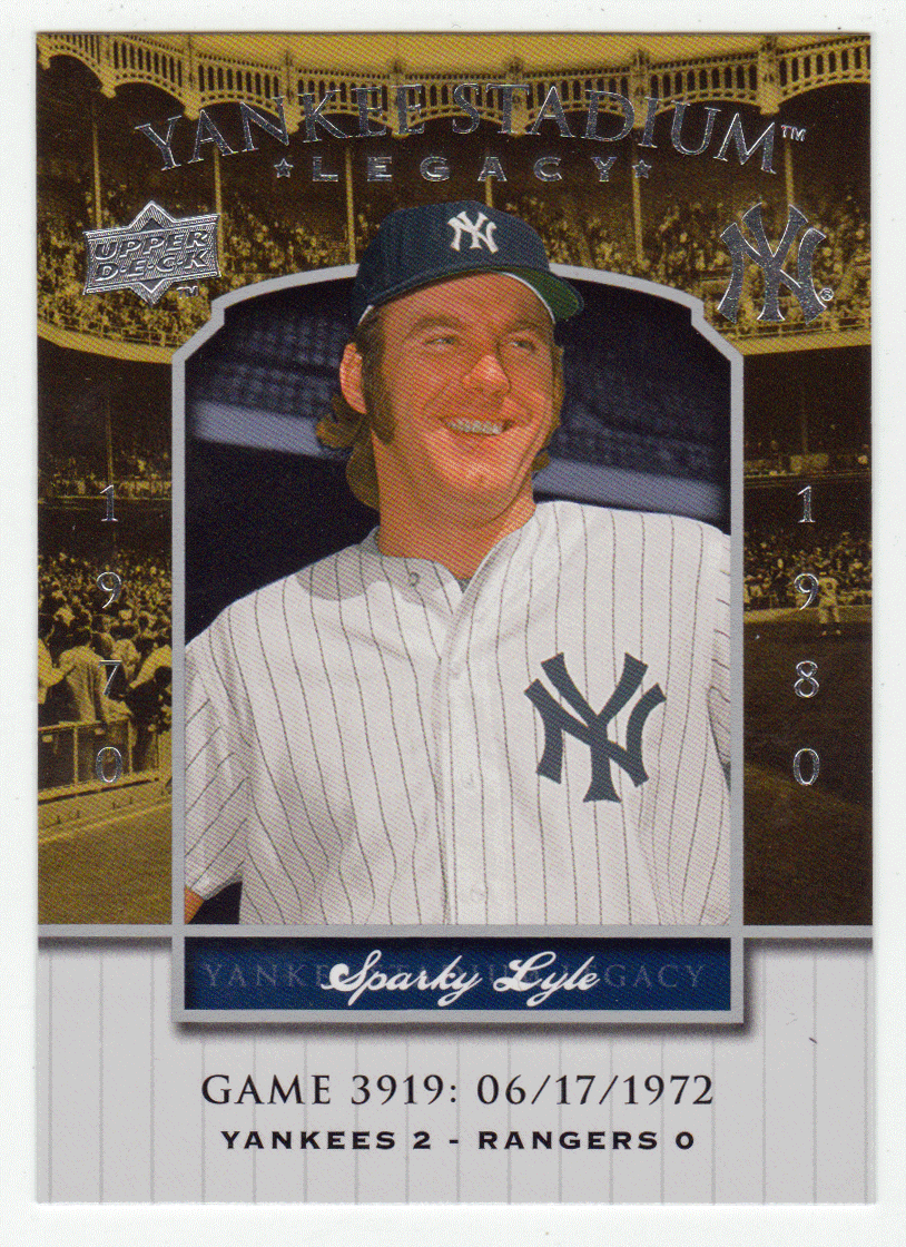Sparky Lyle - New York Yankees (MLB Baseball Card) 2008 Upper Deck Yankee Stadium Legacy Collection # 3919 Mint