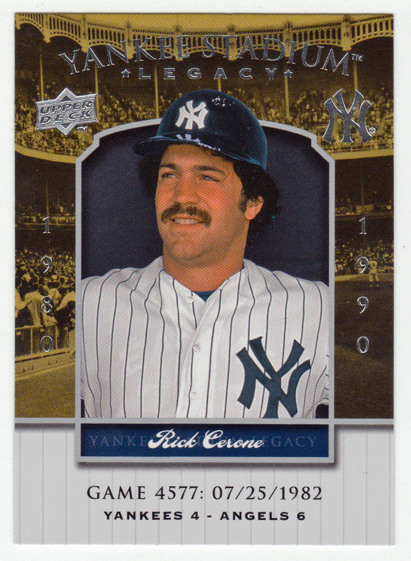 Rick Cerone - New York Yankees (MLB Baseball Card) 2008 Upper Deck Yankee Stadium Legacy Collection # 4577 Mint