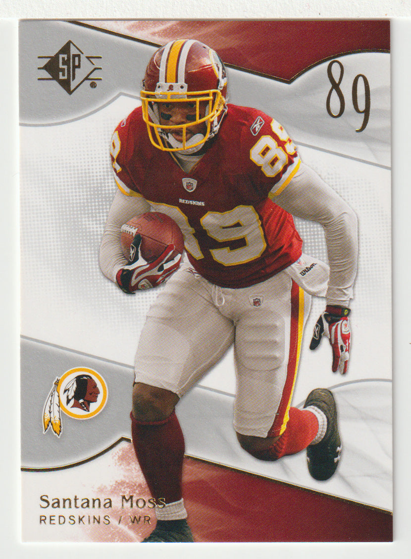 Santana Moss - Washington Redskins (NFL Football Card) 2009 Upper Deck SP Authentic Retail # 3 Mint