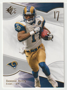 Donnie Avery - St. Louis Rams (NFL Football Card) 2009 Upper Deck SP Authentic Retail # 12 Mint