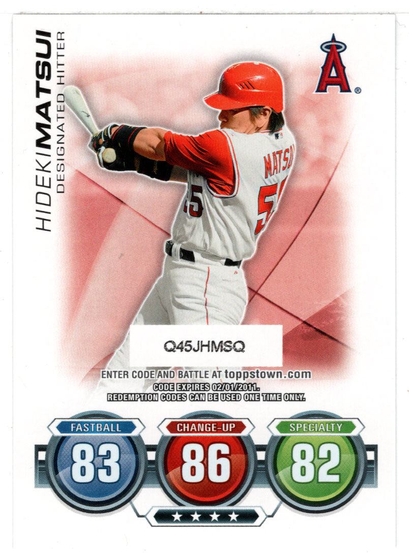 Hideki Matsui - Los Angeles Angels - Attax Code (MLB Baseball Card) 2010 Topps Update # 29 Mint
