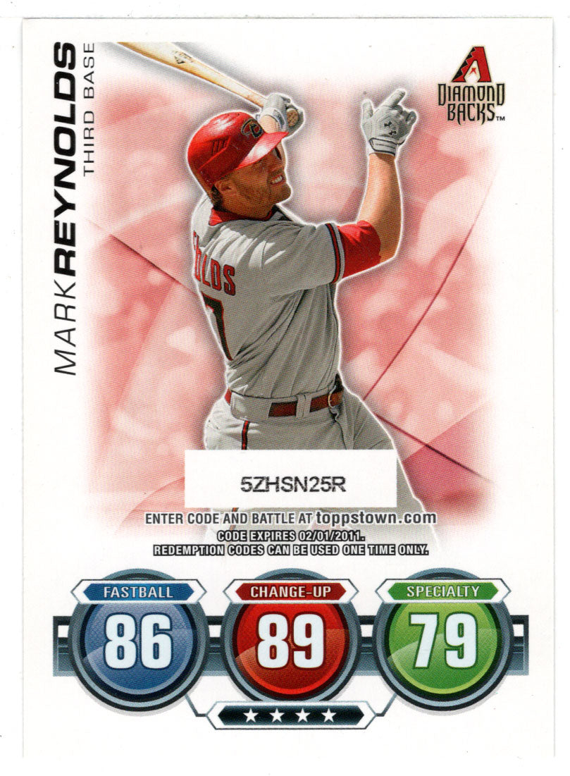 Mark Reynolds - Arizona Diamondbacks - Attax Code (MLB Baseball Card) 2010 Topps Update # 30 Mint