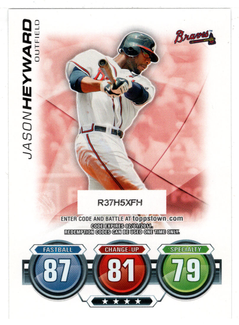 Jason Heyward - Atlanta Braves - Attax Code (MLB Baseball Card) 2010 Topps Update # 32 Mint