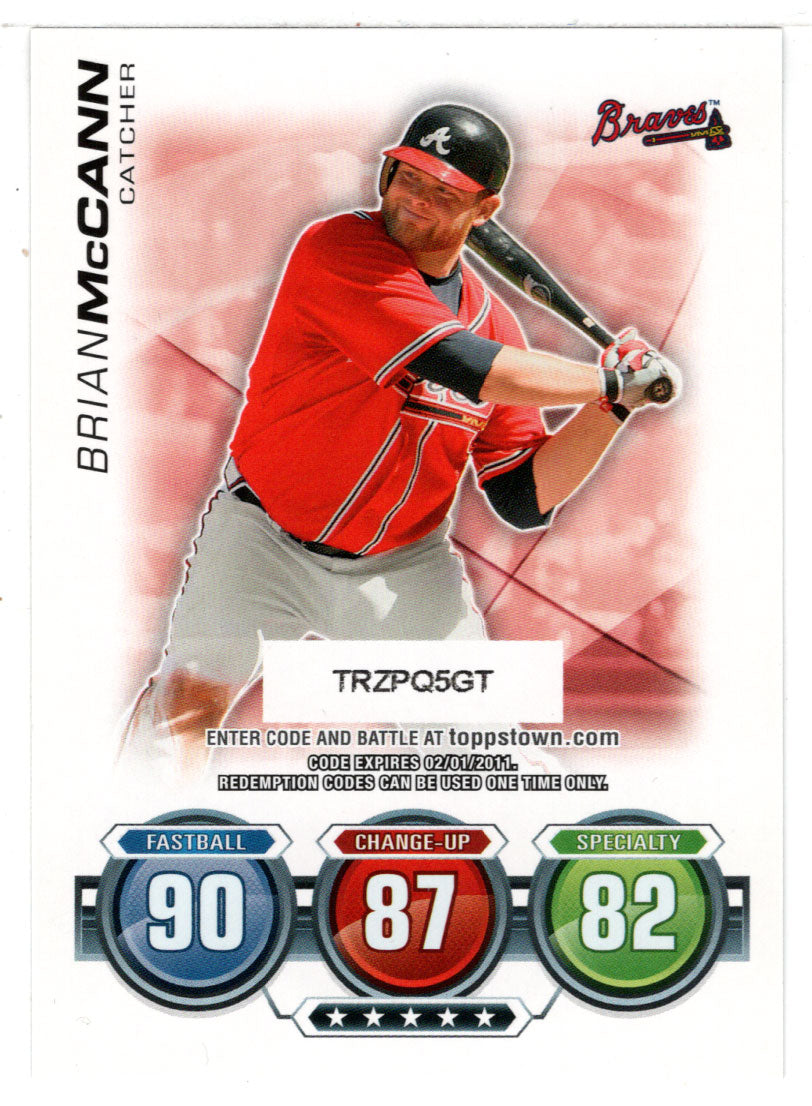 Brian McCann - Atlanta Braves - Attax Code (MLB Baseball Card) 2010 Topps Update # 33 Mint