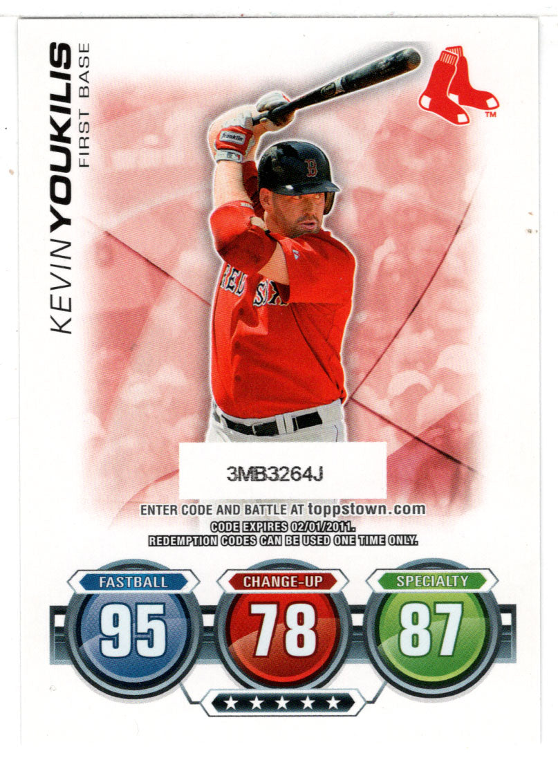 Kevin Youkilis - Boston Red Sox - Attax Code (MLB Baseball Card) 2010 Topps Update # 36 Mint