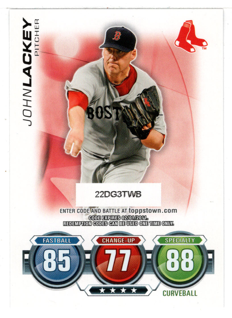 John Lackey - Boston Red Sox - Attax Code (MLB Baseball Card) 2010 Topps Update # 38 Mint