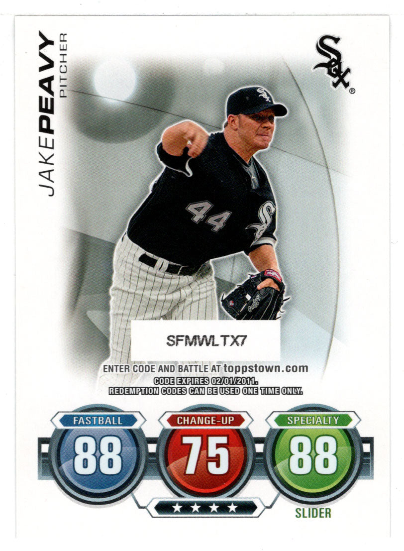 Jake Peavy - Chicago White Sox - Attax Code (MLB Baseball Card) 2010 Topps Update # 41 Mint