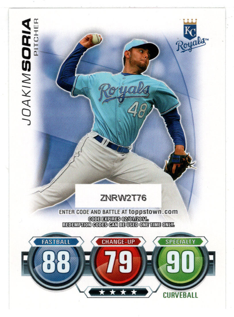 Joakim Soria - Kansas City Royals - Attax Code (MLB Baseball Card) 2010 Topps Update # 52 Mint