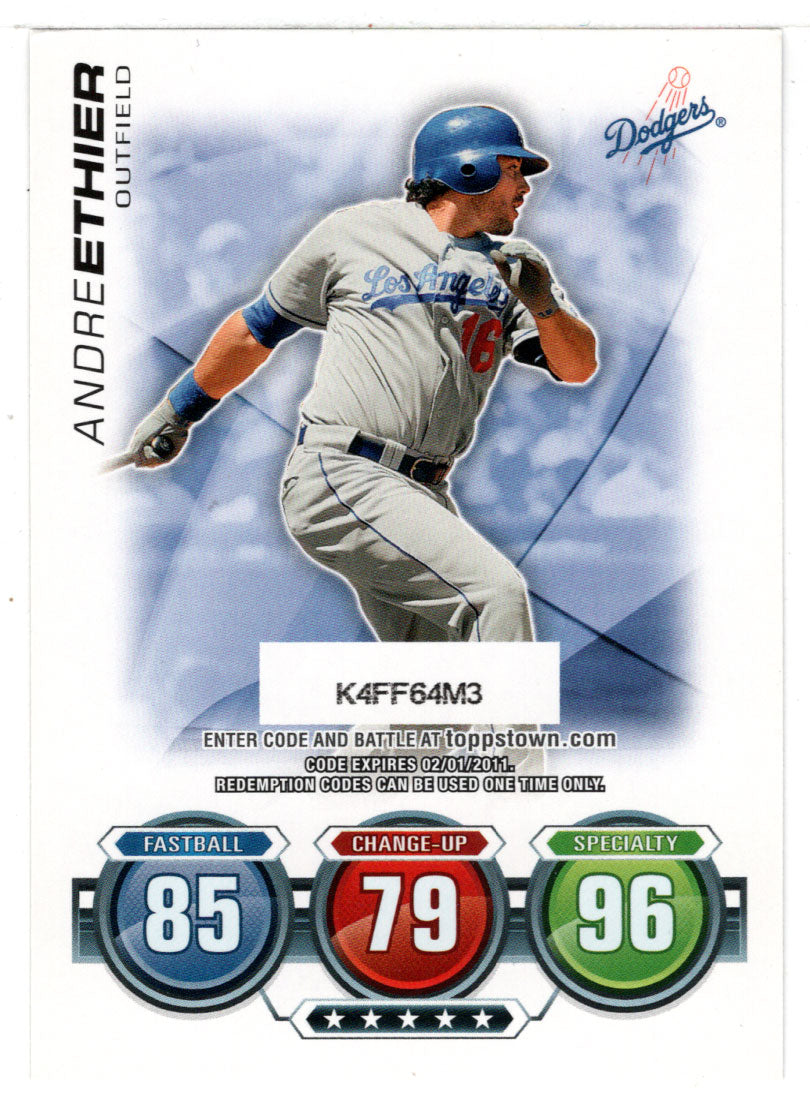 Andre Ethier - Los Angeles Dodgers - Attax Code (MLB Baseball Card) 2010 Topps Update # 53 Mint