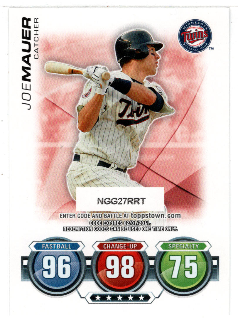 Joe Mauer - Minnesota Twins - Attax Code (MLB Baseball Card) 2010 Topps Update # 56 Mint