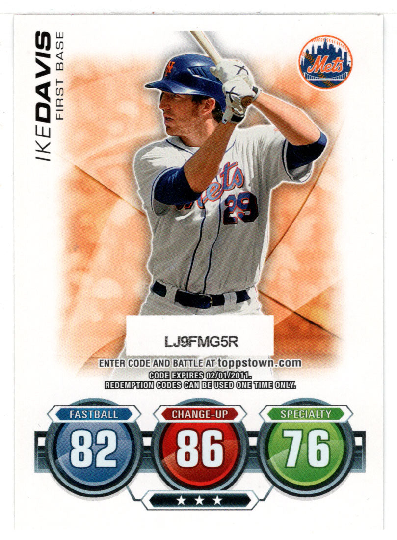 Ike Davis - New York Mets - Attax Code (MLB Baseball Card) 2010 Topps Update # 58 Mint