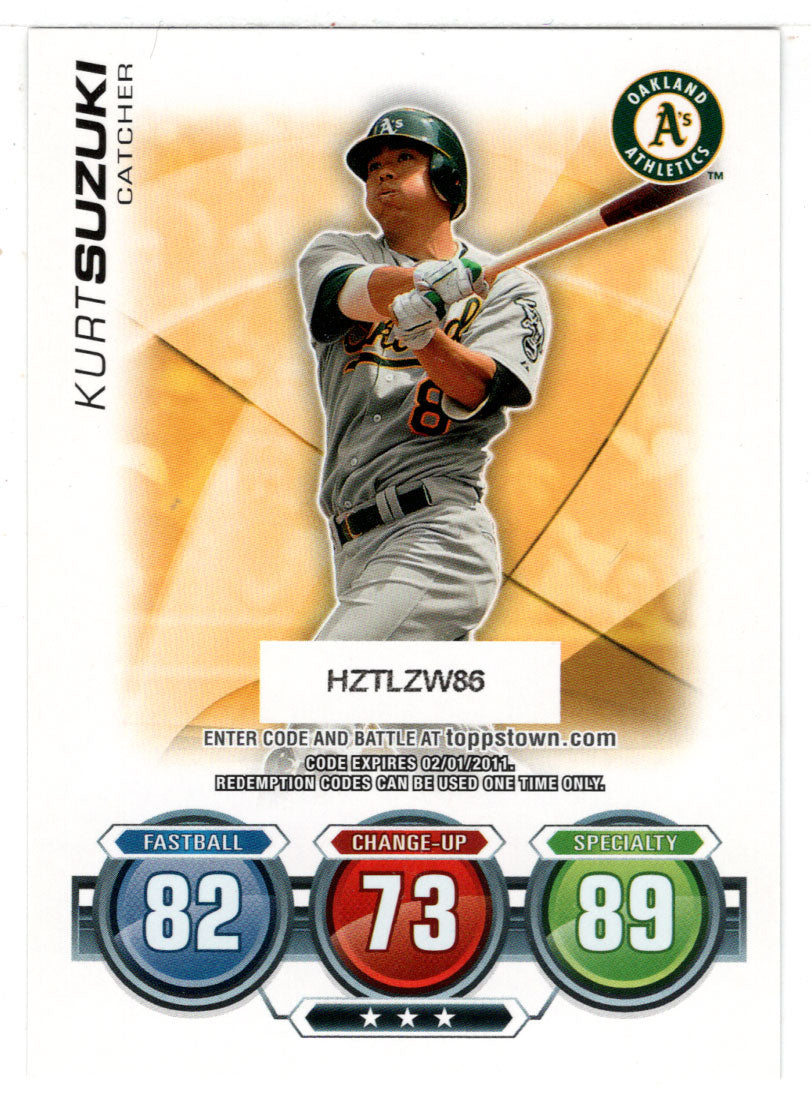Kurt Suzuki - Oakland Athletics - Attax Code (MLB Baseball Card) 2010 Topps Update # 62 Mint