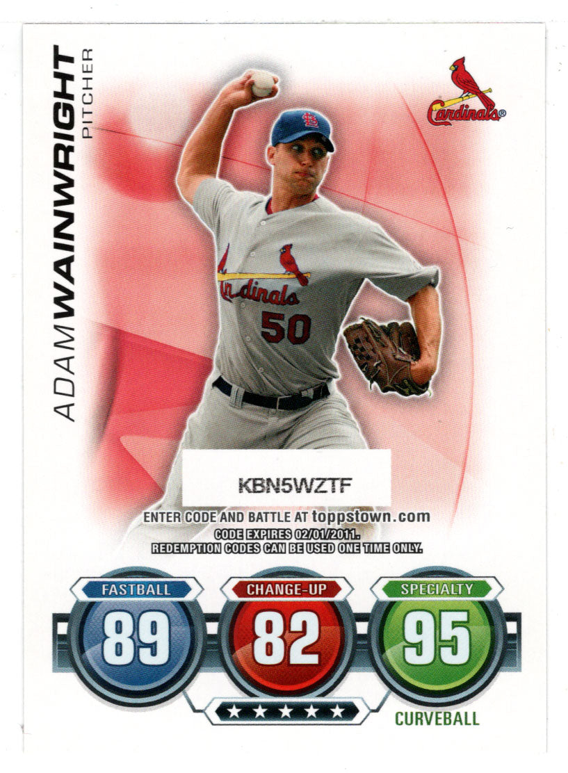 Adam Wainwright - St. Louis Cardinals - Attax Code (MLB Baseball Card) 2010 Topps Update # 67 Mint