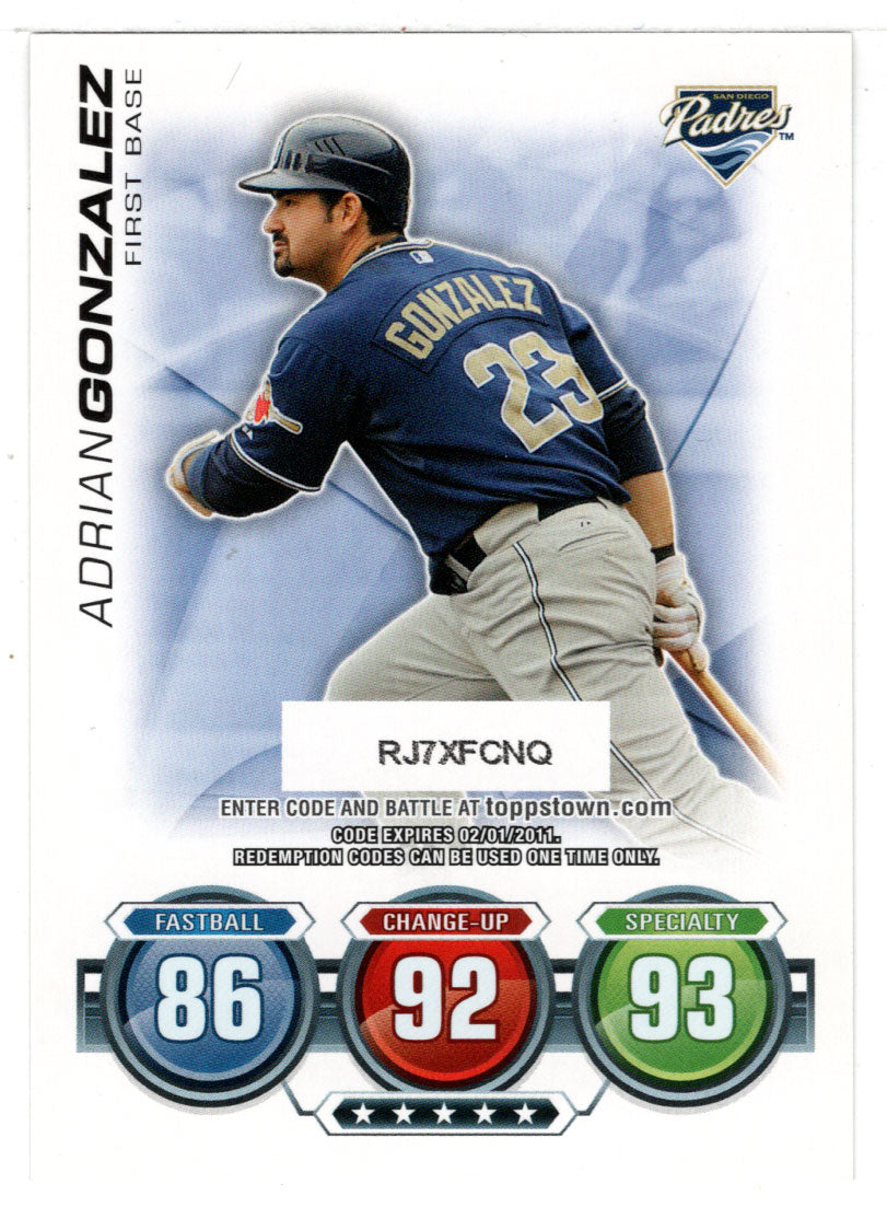 Topps Adrian Gonzalez Baseball Trading Cards