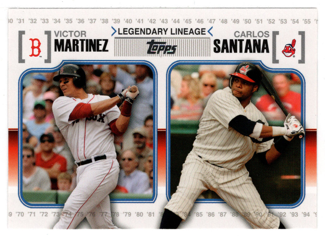 Carlos Santana - Victor Martinez - Legendary Lineage (MLB Baseball Card) 2010 Topps Update # LL-63 Mint