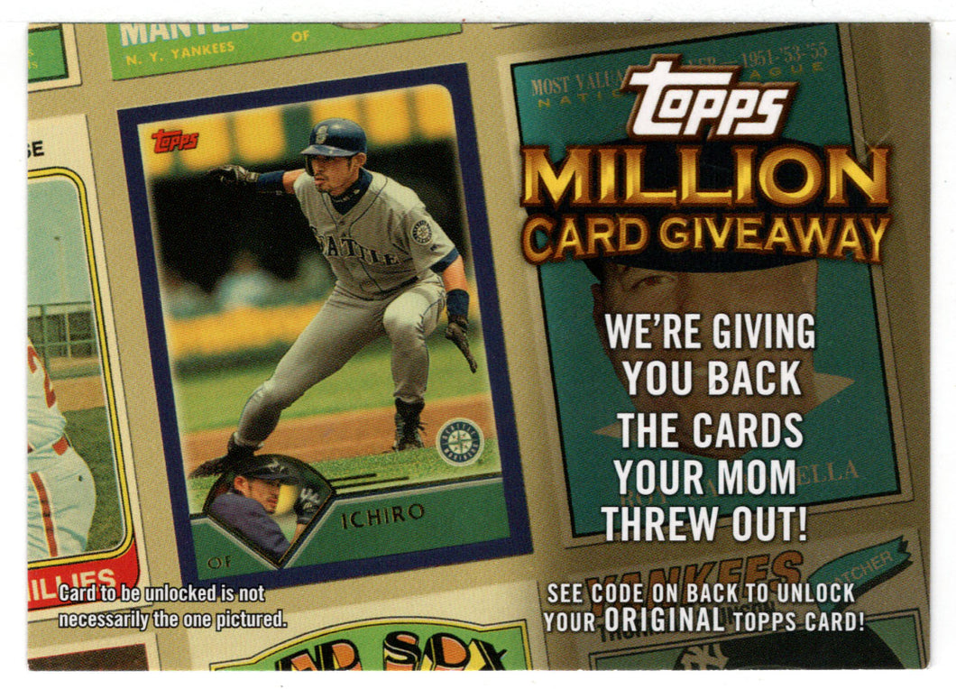 Ichiro Suzuki - Seattle Mariners - Million Card Giveaway (MLB Baseball Card) 2010 Topps Update # TMC-24 Mint