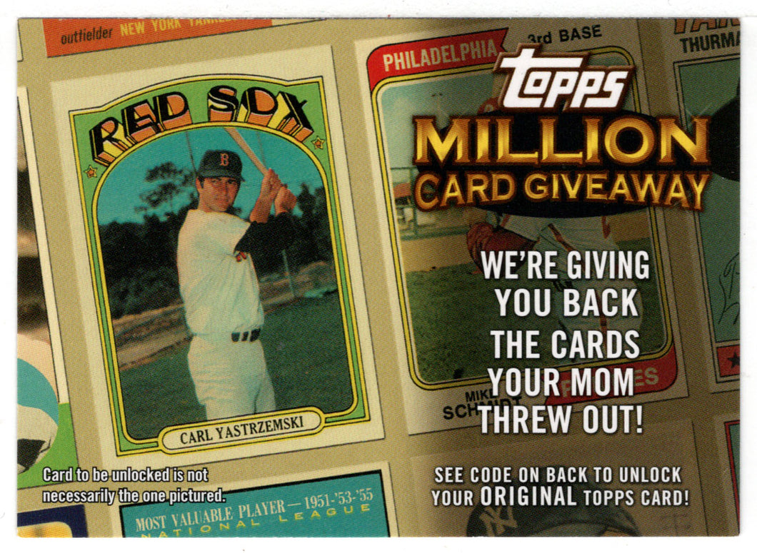 Carl Yastrzemski - Boston Red Sox - Million Card Giveaway (MLB Baseball Card) 2010 Topps Update # TMC-29 Mint