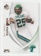 Matt Forte - Tulane Green Wave (Football Card) 2010 Upper Deck SP Authentic # 60 Mint