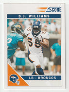 D.J. Williams - Denver Broncos (NFL Football Card) 2011 Score # 86 Mint