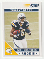 Vincent Brown RC - San Diego Chargers (NFL Football Card) 2011 Score # 399 Mint