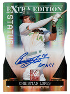 Christian Lopes 13/25 - Toronto Blue Jays - Die-Cut Autographs (MLB Baseball Card) 2011 Donruss Elite Extra Edition # 77 Mint
