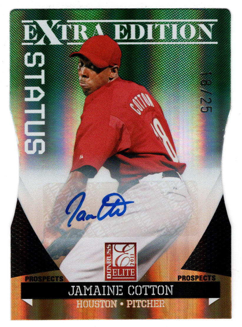 Jamaine Cotton 18/25 - Houston Astros - Die-Cut Autographs (MLB Baseball Card) 2011 Donruss Elite Extra Edition # 175 Mint